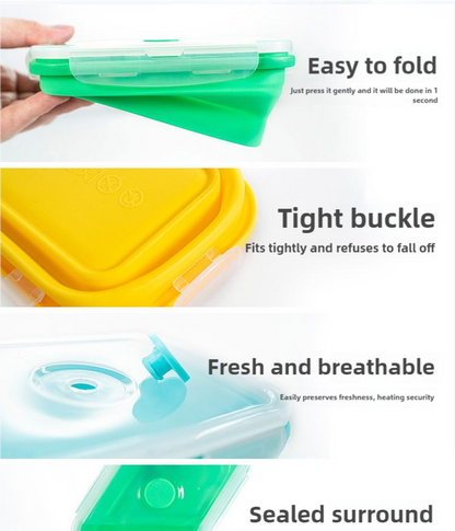 3-piece Set Pink Collapsible Silicone Food Storage Containers Set - 350ML, 500ML, 800ML | BPA-Free, Microwave, Dishwasher & Freezer Safe | Foldable & Portable Bento Boxes for Travel & Outdoor