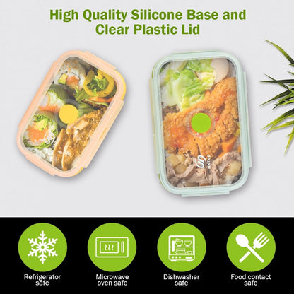 3-piece Set Blue Collapsible Silicone Food Storage Containers Set - 350ML, 500ML, 800ML | BPA-Free, Microwave, Dishwasher & Freezer Safe | Foldable & Portable Bento Boxes for Travel & Outdoor
