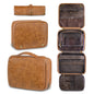Yellowish Brown Luxury PU Business Travel Toiletry Bag - Large Capacity Waterproof Makeup Organizer with Dividers - Portable & Stylish Bathroom Storage