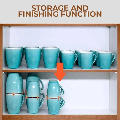 3 Pcs Orange Adjustable Cup Holder for Mugs, Glasses, and Cups – Stackable, Space-Saving Design, 6.5cm Diameter
