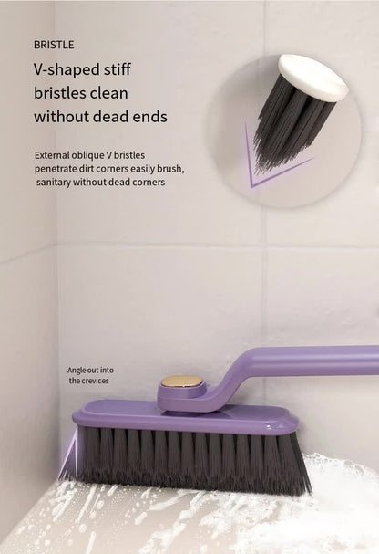 3 Pcs White Multi-Function Rotating Gap Cleaning Brush, 2-in-1 Hard Bristle Brush for Bathroom Tiles and Grout Lines