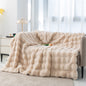 Apricot 70*100cm Plush Toscana Throw Blanket - Soft Flannel Fleece for All Seasons, Perfect for Couch & Bed