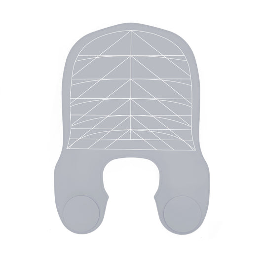 Gray Striped Silicone Hairdressing Cape - Extended Oversized Shoulder Pad for Hair Dyeing and Perming