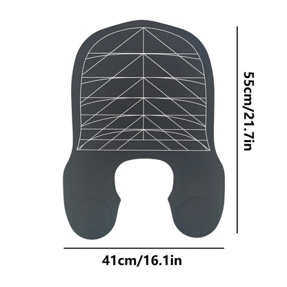 Gray Striped Silicone Hairdressing Cape - Extended Oversized Shoulder Pad for Hair Dyeing and Perming