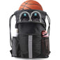 Black Multi-Pocket Drawstring Backpack Gym Bag with Zipper Compartments, Bottle Holders & Reflective Strip