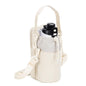 Beige Stylish Water Bottle Carrier Bag with Phone Pocket, Key Clip & Adjustable Strap - Crossbody Sling Holder