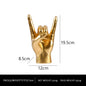 Gold Left Hand Resin Rock and Roll Hand Figurine - Stylish Desk and Living Room Decor