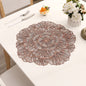 Bronze Color Elegant Floral PVC Placemats - Set of 8, Durable & Stylish Table Mats (38cm)