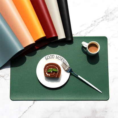 5 PCS Orange Nordic Style Leather Placemat - Anti-Slip, Heat-Resistant Table Mat 30cm x 45cm