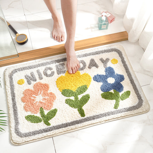 Nice Day Bath Mat - Super Absorbent, Non-Slip Bathroom Floor Mat - 40x60cm