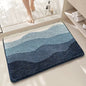 Blue Bath Mat - Super Absorbent, Non-Slip Bathroom Floor Mat - 50x80cm