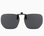 Black-grey 2-Piece Flip-Up Sunglasses Clip-On Set for Glasses - UV-Protective Square Polarized Lenses for Driving
