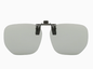 Grey to Dark Grey 2-Piece Flip-Up Sunglasses Clip-On Set for Glasses - UV-Protective Square Polarized Lenses for Driving