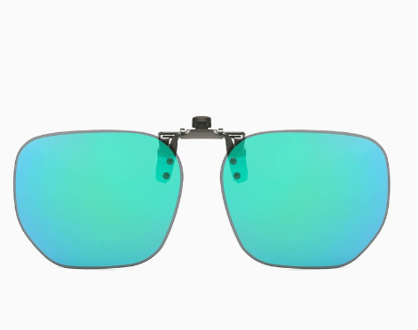 Quicksilver 2-Piece Flip-Up Sunglasses Clip-On Set for Glasses - UV-Protective Square Polarized Lenses for Driving