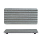 6 Slotted Dark Grey 2-Piece Rectangular Diatomaceous Earth Coaster Set - Absorbent Grooved Mat for Sink and Bathroom