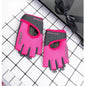 M Rose Red 2-PCS Women's Half-Finger Fitness Gloves - Anti-Slip Breathable Gloves for Yoga, Spin Bike, and Weight Training