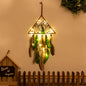 Triangles With Lights Boho Forest Dreamcatcher Wind Chime Pendant - INS Style Moonlit Serenity Decor