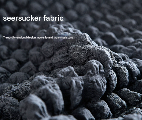 Dark Grey Single Sofa Bubble Gauze Sofa Cover with Skirt - Full Elastic Dustproof Single Seater 90-140cm