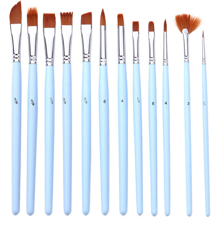 Light blue 18-Piece Multi-Purpose Nylon Hair Watercolor Brush Set – Professional Painting Tools for Artists
