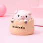 2 pcs Yellow Cute Pig Head Bobble Head Car Ornament | Resin Pig Doll for Car Dashboard Decoration 6.5x7cm
