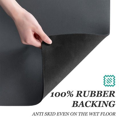 2 PCS Black and white grids Kitchen Drying Mat - Super Absorbent Dish & Cup Drainer Pad 30x40cm