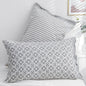 Gray petals Snap-On Cotton Gauze Pillowcase Set - Full Coverage, Non-Slip, Easy Closure (One pair without pillow core)