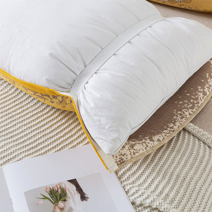 Pair of Gray Circular Pattern Tied Cotton Gauze Pillow Cover - Secure Fit, Premium Comfort (Insert Not Included)