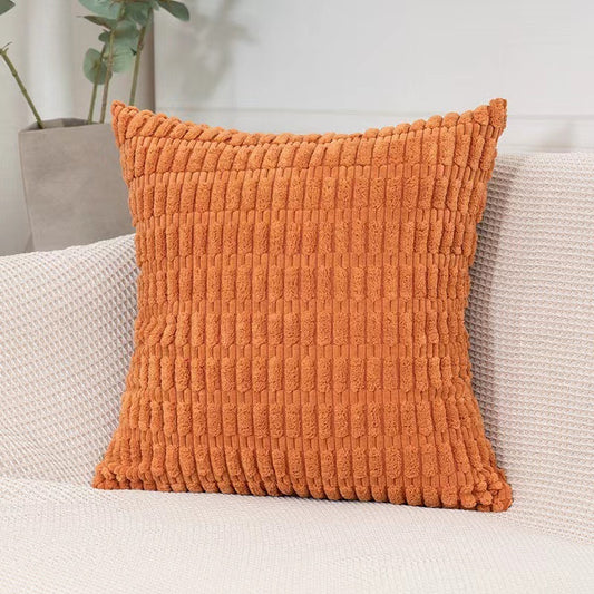 Orange Set of 2 Corduroy Style Throw Pillow Covers - Machine Washable 45*45CM