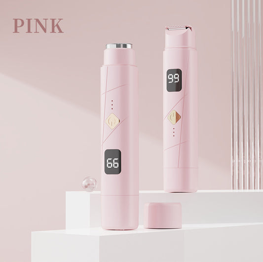 pink Women's Multifunctional Electric Shaver - Type-C Rechargeable Hair Remover with Display