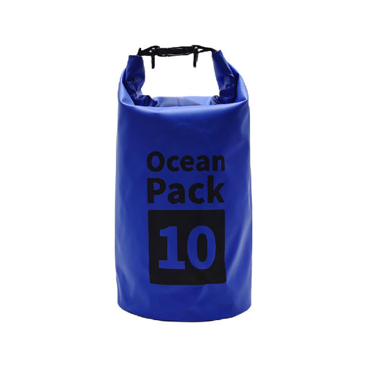 Blue 10L Waterproof Dry Bag - PVC Mesh Rafting & Swimming Backpack
