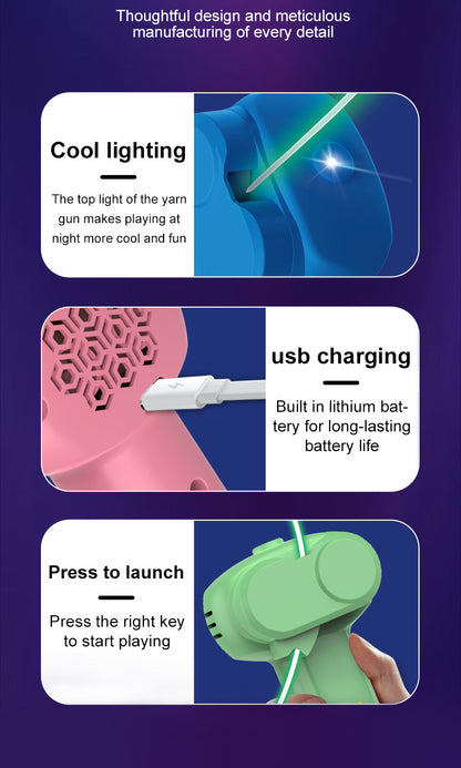 Pink 3-Meter Glow-in-the-Dark Rope Launcher Toy - Fun Stress Relief for All Ages