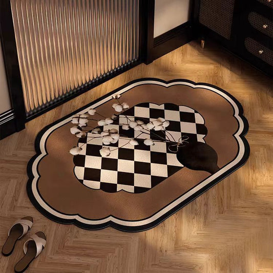 Plum in a bottle Diatomaceous Earth Bathroom Mat - Vintage Design, Fast-Dry Anti-Slip 60*90cm