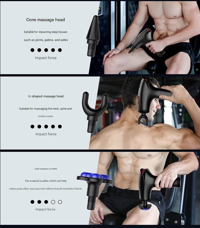 Blue Fitness Muscle Relief Gun - Mini, Cold Pack, LED Display