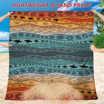Style STD-001-8 Colorful Quick Dry Beach Mat Sand Proof Waterproof Outdoor Picnic Blanket - Compact & Lightweight