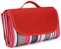 Red Stripes Stitching Premium Picnic Mat - Extra Thick & Waterproof Oxford Cloth Camping Blanket - 145x180cm