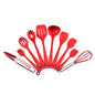 Red 10-Piece Premium Silicone Kitchen Utensil Set - Heat Resistant, Non-Stick Cookware