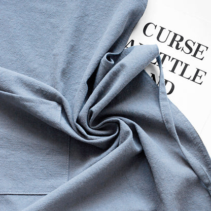 Green Cotton Linen H-Back Apron - Solid Color Kitchen Cooking Apron with Pocket