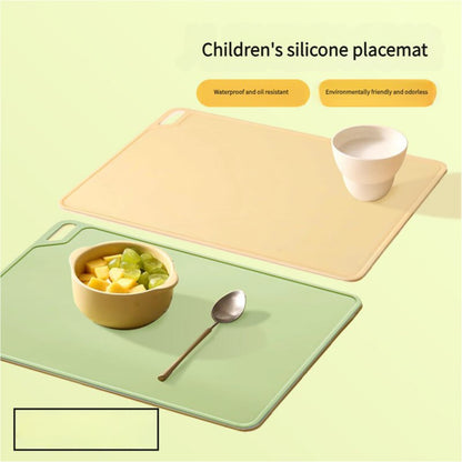 2 Pcs Yellow Safe & Durable Silicone Placemat - Heat Resistant, Spill-Proof Table Protector for Kids & Adults(30*40CM)