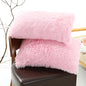 Pink Faux Fur Pillowcase Set - Crystal Velvet Plush Throw Pillow Covers, Bedding Accent (50x70cm, Pair)