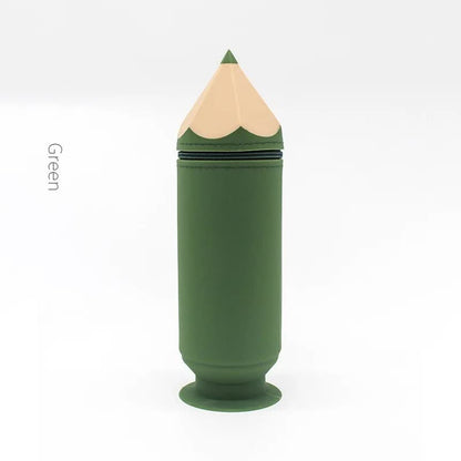 Green Creative Silicone Pencil Case - High-Value Stationery  - Large Capacity Desk Organizer