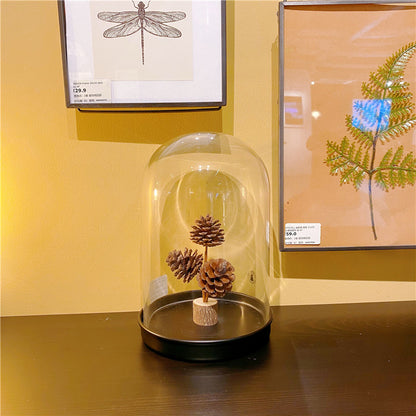 Brown Rustic Forest-Style Pinecone Desktop Decoration - Elegant 10-12cm Synthetic Resin Craft
