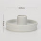 2 Pcs White Straight Bottom Nordic Ceramic Candle Holder with Jewelry Dish - Elegant Minimalist Home Decor Piece