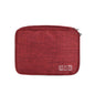 Red Durable Three-Layer Earphone & Digital Organizer - Waterproof Cosmetic & Cable Storage Pouch(Photography props not included, only the bag)