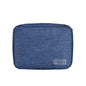 Dark Blue Durable Three-Layer Earphone & Digital Organizer - Waterproof Cosmetic & Cable Storage Pouch(Photography props not included, only the bag)