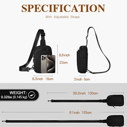 Light Grey Trendy Waterproof Sling Bag - Lightweight Crossbody Chest Pack, Adjustable Strap