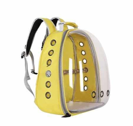 Teal Stylish Transparent PVC Pet Carrier Backpack - Large Capacity, Multi-Use for Birds & Cats(Including Wooden Stick)