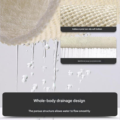 Colorful Diamond Pattern  PVC Non-Slip Bath Mat 50x80cm - Shower Drain Hole Design, Soft & Quick-Dry Bathroom Rug