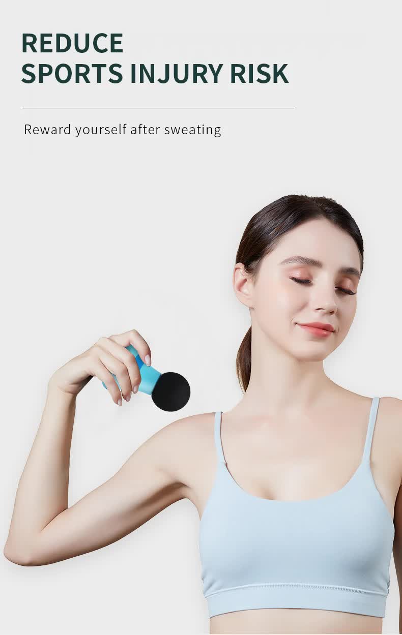 2 Pcs Grey And Green Mini Massage Gun - 6-Speed Muscle Relaxer, USB Rechargeable, Portable Fascia Massager for Home Use