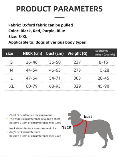 Size XL Purple Reflective No-Pull Dog Harness - Adjustable & Durable for Large Breeds, Anti-Escape Design