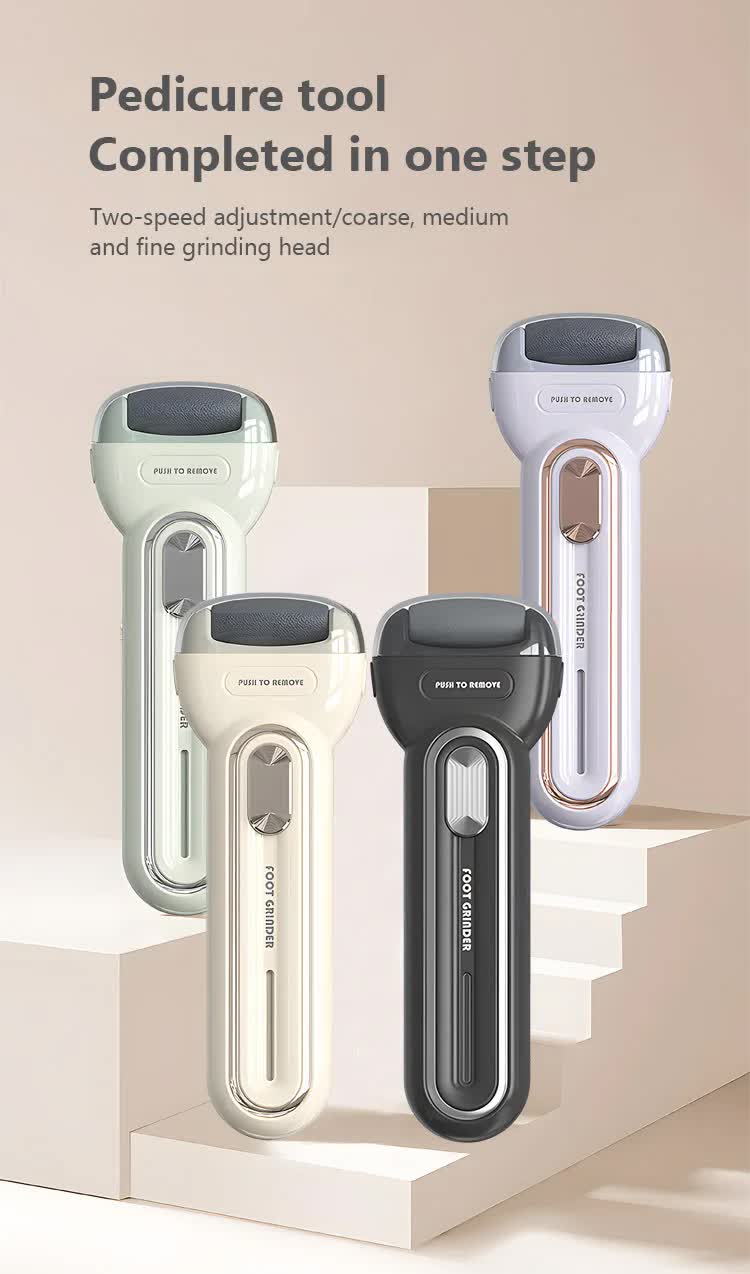 Light Green Electric Foot Grinder with USB Charging - Dual-Speed Callus Remover for Smooth, Exfoliated Feet